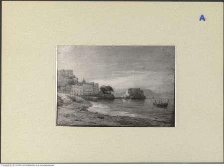 Vorderseite von ICCD [https://rightsstatements.org/page/CNE/1.0/] Blick auf das Castell dell'Ovo und Santa Lucia - , bh134597_recto. Foto.