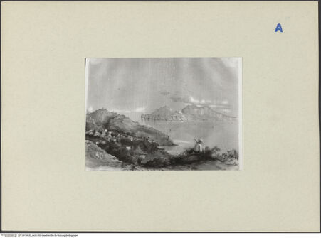 Vorderseite von ICCD [https://rightsstatements.org/page/CNE/1.0/] Blick auf Capri vom Telegrafen in Massa Lubrense aus - , bh134632_recto. Foto.