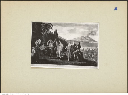 Vorderseite von ICCD [https://rightsstatements.org/page/CNE/1.0/] Tanzende vor Neapel und Vesuv - , bh134683_recto. Foto.