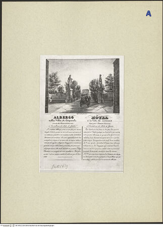 Vorderseite von ICCD [https://rightsstatements.org/page/CNE/1.0/] Reklameplakat für das Hotel Villa di Caposele in Formia - , bh134922_recto. Foto.