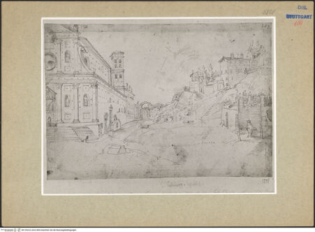 Vorderseite von Staatsgalerie Stuttgart [https://www.deutsche-digitale-bibliothek.de/content/lizenzen/rv-ez/] Die Kirche Santo Spirito in Sassia in Rom - , bh135223_recto. Foto.