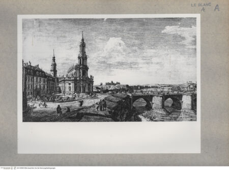 Vorderseite von Giacomelli [http://creativecommons.org/publicdomain/mark/1.0/] Dresden, Ansicht der katholischen Kirche (Blatt 4 aus der Serie von 15 Blatt "Ansichten Dresdens") - , bh135985. Foto.