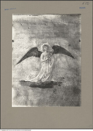 Vorderseite von Sopr.Mon.Laz. [https://www.deutsche-digitale-bibliothek.de/content/lizenzen/rv-ez/] Szenen aus dem Leben der heiligen Katharina von AlexandrienEnthauptung der heiligen Katharina und Übertragung ihres Leichnams auf den Berg Sinai durch Engel - Detail: Der Engel mit der Seele Katharinas, bh136224_recto. Foto.