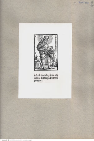 Vorderseite von  [http://creativecommons.org/publicdomain/mark/1.0/] Heiliger Bartholomäus - , bh136558. Foto.