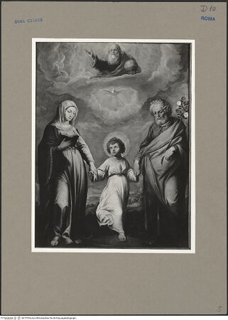 Vorderseite von ICCD [https://www.deutsche-digitale-bibliothek.de/content/lizenzen/rv-ez/] Die heilige Familie und die heilige Dreifaltigkeit - Gesamtansicht, bh137364_recto. Foto.