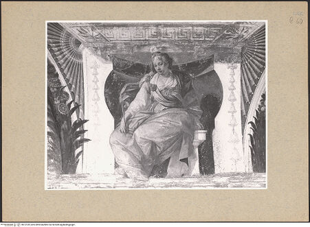 Vorderseite von ICCD [https://www.deutsche-digitale-bibliothek.de/content/lizenzen/rv-ez/] Illusionistische Architekturen, Marinelandschaften und allegorische FigurenPersonifikation der Philosophie (?) - , bh137782_recto. Foto.