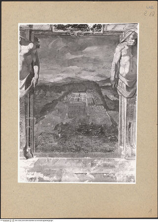 Vorderseite von ICCD [https://www.deutsche-digitale-bibliothek.de/content/lizenzen/rv-ez/] Darstellungen berühmter Kardinalsvillen im LatiumPalazzo Farnese in Caprarola - , bh137820_recto. Foto.