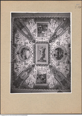 Vorderseite von ICCD [https://www.deutsche-digitale-bibliothek.de/content/lizenzen/rv-ez/] Stanza dell'Estate: Groteskendekoration, Allegorie des Sommers und Landschaften - Gesamtansicht, bh137830_recto. Foto.