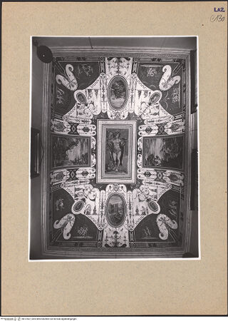 Vorderseite von ICCD [https://www.deutsche-digitale-bibliothek.de/content/lizenzen/rv-ez/] Stanza dell'Autunno: Groteskendekoration, Allegorie des Herbstes und Landschaften - Gesamtansicht, bh137837_recto. Foto.