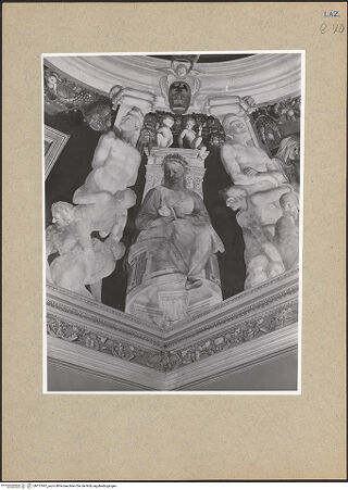 Vorderseite von ICCD [https://www.deutsche-digitale-bibliothek.de/content/lizenzen/rv-ez/] Allegorie der Felicità Eterna, throndende Tugenden und vier Szenen aus dem Alten TestamentPersonifikation der Reinheit - , bh137847_recto. Foto.