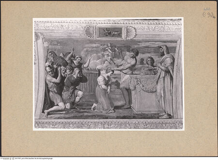 Vorderseite von ICCD [https://www.deutsche-digitale-bibliothek.de/content/lizenzen/rv-ez/] Szenen aus der Geschichte der DianaIphigenie wird von Diana gerettet, ein Hirsch erscheint an ihrer Stelle - Gesamtansicht, bh137851_recto. Foto.