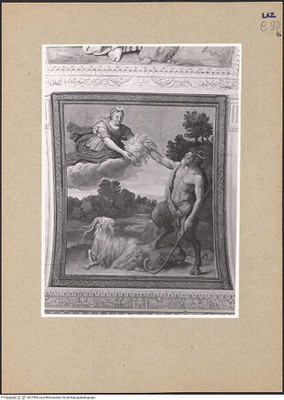 Vorderseite von ICCD [https://www.deutsche-digitale-bibliothek.de/content/lizenzen/rv-ez/] Szenen aus der Geschichte der DianaDiana wird von Pan mit einem Schaffell geködert - Diana wird von Pan mit einem Schaffell geködert, bh137853_recto. Foto.