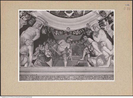 Vorderseite von ICCD [https://www.deutsche-digitale-bibliothek.de/content/lizenzen/rv-ez/] Allegorie der Felicità Eterna, throndende Tugenden und vier Szenen aus dem Alten TestamentSalomo fällt das Urteil: er befiehlt einem Soldaten, das lebende Kind in zwei Stücke zu zerteilen - , bh137856_recto. Foto.