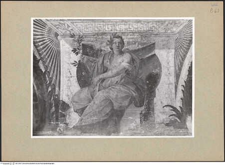 Vorderseite von ICCD [https://www.deutsche-digitale-bibliothek.de/content/lizenzen/rv-ez/] Illusionistische Architekturen, Marinelandschaften und allegorische FigurenPersonifikation der Pax - , bh137857_recto. Foto.