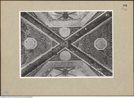 Vorderseite von ICCD [https://www.deutsche-digitale-bibliothek.de/content/lizenzen/rv-ez/] Illusionistische Architekturen, Marinelandschaften und allegorische FigurenGroteskendekoration und illustionistische Volierenkuppeln - Detail: Girlanden, Grotesken und Muschelornament , bh137879_recto. Foto.