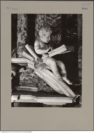 Vorderseite von Sopr. Mon. Laz. [https://www.deutsche-digitale-bibliothek.de/content/lizenzen/rv-ez/] Grabmal des Bischofs Giorgio Bolognetti - Frontalansicht: Giebel und Figuren, bh138315_recto. Foto.