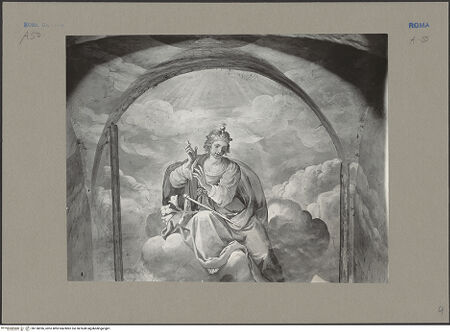 Vorderseite von Sopr.Mon.Laz. [https://www.deutsche-digitale-bibliothek.de/content/lizenzen/rv-ez/] Drei weibliche Heilige; heute zerstört - gekrönte Heilige mit Zepter und Lilie, bh138396_recto. Foto.