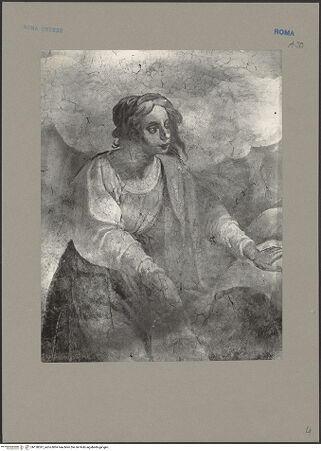 Vorderseite von Sopr.Mon.Laz. [https://www.deutsche-digitale-bibliothek.de/content/lizenzen/rv-ez/] Drei weibliche Heilige; heute zerstört - Heilige auf der linken Seite, bh138397_recto. Foto.