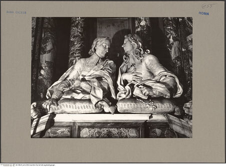 Vorderseite von Sopr. Mon. Laz. [https://www.deutsche-digitale-bibliothek.de/content/lizenzen/rv-ez/] Grabmal von Pietro und Francesco Bolognetti - Detail: Figuren der Verstorbenen, bh138602_recto. Foto.