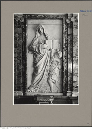 Vorderseite von ICCD [https://www.deutsche-digitale-bibliothek.de/content/lizenzen/rv-ez/] Die heilige Franziska Romana mit ihrem Schutzengel - Gesamtansicht mit Teil der Rahmung, bh139477_recto. Foto.