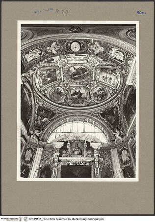 Vorderseite von Bibliotheca Hertziana [http://creativecommons.org/licenses/by-nc-sa/4.0/] San Lorenzo in LucinaCappella Ruspoli (Cappella Alaleone) - Blick vom Kapelleneingang in die Kuppel, bh139616_recto. Foto: Rigamonti, Franco.