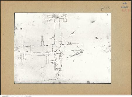 Vorderseite von Kunstbibliothek [https://www.deutsche-digitale-bibliothek.de/content/lizenzen/rv-ez/] Codex Destailleur DDiocletians-Thermen: Gangkreuzung des Heizungssystems - Ausschnitt, bh139686_recto. Foto.