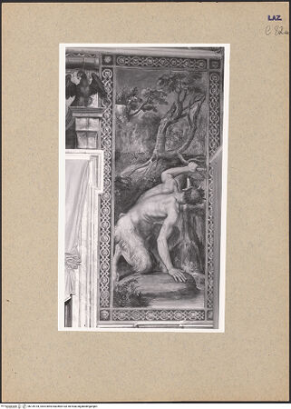 Vorderseite von ICCD [https://www.deutsche-digitale-bibliothek.de/content/lizenzen/rv-ez/] Geschichte des PhaetonSatyr an der Quelle - Detail: Pan löscht seinen Durst an einer Quelle, bh139734_recto. Foto.