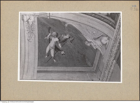 Vorderseite von ICCD [https://www.deutsche-digitale-bibliothek.de/content/lizenzen/rv-ez/] Szenen aus der Geschichte der DianaPutten - Ostseite, rechts: Hornblasender Putto und Sphinx, bh139804_recto. Foto.