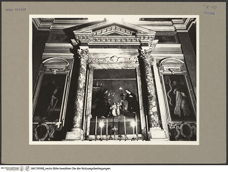 Vorderseite von Bibliotheca Hertziana [https://www.deutsche-digitale-bibliothek.de/content/lizenzen/rv-fz/] Verkündigung mit dem Kardinal Juan de Torquemada, der der Madonna drei kniende Mädchen vorstellt - Gesamtansicht, bh139940_recto. Foto: Rigamonti.