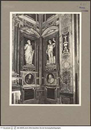 Vorderseite von Rigamonti [https://www.deutsche-digitale-bibliothek.de/content/lizenzen/rv-fz/] Cappella AldobrandiniDekoration des Altarjochs - Statuen der heiligen Paulus und Sebastian, bh140095_recto. Foto: Rigamonti.