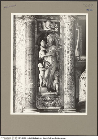 Vorderseite von Bibliotheca Hertziana [https://www.deutsche-digitale-bibliothek.de/content/lizenzen/rv-fz/] Cappella AldobrandiniGrabmal für Lisa Deti Aldobrandini (gest. 1557)Caritas - , bh140099_recto. Foto: Rigamonti.