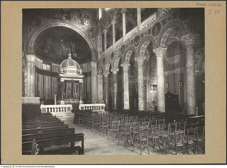 Vorderseite von P. C. A. S. [https://www.deutsche-digitale-bibliothek.de/content/lizenzen/rv-ez/] Sant'Agnese fuori le MuraInnenraumMittelschiff - Inneres nach Südosten, bh140969_recto. Foto.