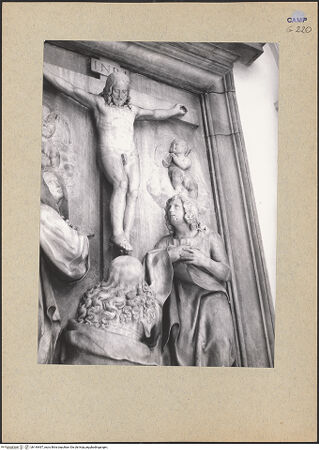 Vorderseite von Blak [https://www.deutsche-digitale-bibliothek.de/content/lizenzen/rv-ez/] Der Gekreuzigte mit Maria, Magdalena und Johannes - Johannes von unten links, bh144497_recto. Foto.