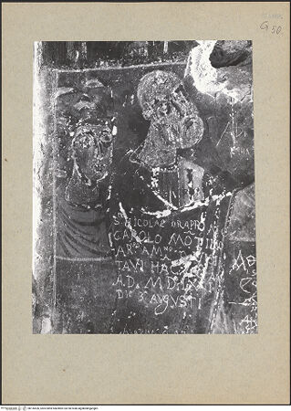 Vorderseite von Guidotti [https://www.deutsche-digitale-bibliothek.de/content/lizenzen/rv-ez/] Zyklus der oberen KapelleHeiliger Nikolaus verhindert die Enthauptung dreier unschuldiger Soldaten - Detail (vor der Restaurierung), bh145426_recto. Foto: Guidotti.