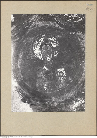 Vorderseite von Guidotti [https://www.deutsche-digitale-bibliothek.de/content/lizenzen/rv-ez/] Zyklus der oberen KapelleChristusbüste zwischen vier Engeln - Pantokrator (vor der Restaurierung), bh145438_recto. Foto: Guidotti.