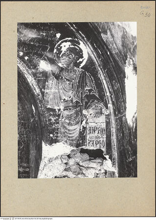 Vorderseite von Guidotti [https://www.deutsche-digitale-bibliothek.de/content/lizenzen/rv-ez/] Zyklus der oberen KapelleMadonna zwischen den heiligen Nikolaus, Paulinus, Johannes dem Täufer und Johannes dem Evangelisten - Johannes der Evangelist (vor der Restaurierung), bh145439_recto. Foto: Guidotti.