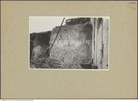 Vorderseite von unbekannt [https://www.deutsche-digitale-bibliothek.de/content/lizenzen/rv-fz/] Santa Maria delle Grazie - Ansicht nach den Bombentreffern, bh147192_recto. Foto: Emmer.