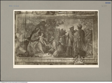 Vorderseite von Hutzel, Max [https://www.deutsche-digitale-bibliothek.de/content/lizenzen/rv-fz/] Zyklus mit Szenen des alten und des neuen TestamentsAnbetung der Könige - , bh152400_recto. Foto: Hutzel, Max.