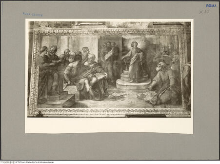 Vorderseite von Hutzel, Max [https://www.deutsche-digitale-bibliothek.de/content/lizenzen/rv-fz/] Zyklus mit Szenen des alten und des neuen TestamentsDer zwölfjährige Jesus im Tempel lehrend - , bh152402_recto. Foto: Hutzel, Max.