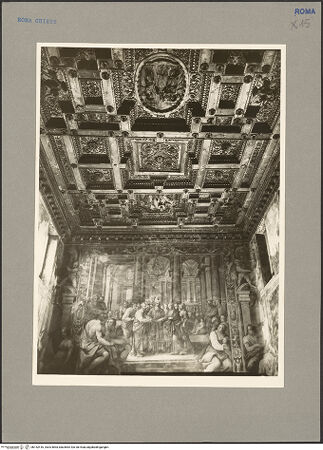 Vorderseite von Hutzel, Max [https://www.deutsche-digitale-bibliothek.de/content/lizenzen/rv-fz/] San Giuseppe dei Falegnami - Ansicht zum Wandbild "Sposalizio" mit Holzdecke, bh152416_recto. Foto: Hutzel, Max.