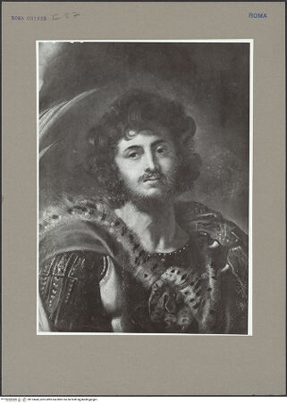 Vorderseite von ICCD [https://www.deutsche-digitale-bibliothek.de/content/lizenzen/rv-ez/] Die Heiligen Gregor der Große, Papianus und Maurus - Detail: Kopf des heiligen Maurus, bh153443_recto. Foto.