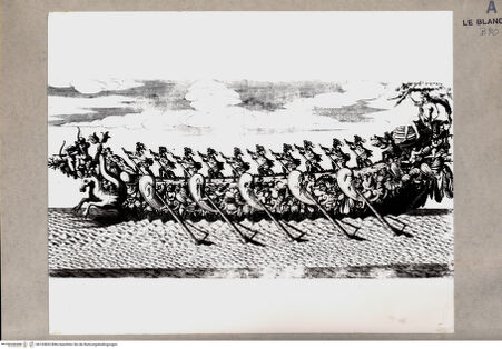 Vorderseite von Böhm, Venedig [http://creativecommons.org/publicdomain/mark/1.0/] Geschmückte Barke (aus der Serie ; I numi a diporto su l`Adriatico. Descrizione...") - , bh153833. Foto.