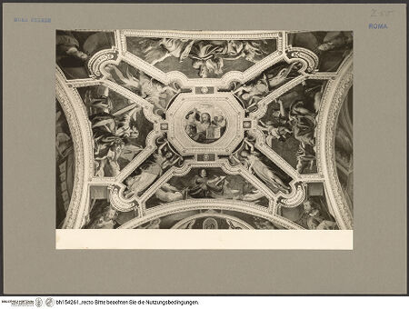 Vorderseite von Hutzel, Max [https://www.deutsche-digitale-bibliothek.de/content/lizenzen/rv-ez/] SilvesterlegendeFresken im Altarraum - Gewölbe: Christus und die Evangelisten, bh154261_recto. Foto: Hutzel, Max.