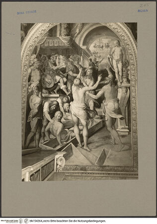 Vorderseite von Hutzel, Max [https://www.deutsche-digitale-bibliothek.de/content/lizenzen/rv-fz/] SilvesterlegendeFresken im Altarraum - Rechte Seitenwand: Auferstehung der vier Heiligen, bh154264_recto. Foto: Hutzel, Max.