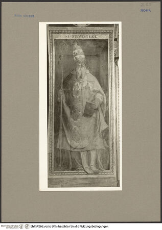 Vorderseite von Hutzel, Max [https://www.deutsche-digitale-bibliothek.de/content/lizenzen/rv-ez/] SilvesterlegendeFresken im Altarraum - Bogenlaibung links: Papst Silvester, bh154268_recto. Foto: Hutzel, Max.