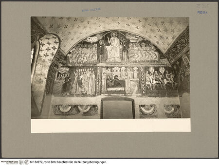Vorderseite von Fototeca dell'Unione Internazionale presso l'American Academy in Rome [https://www.deutsche-digitale-bibliothek.de/content/lizenzen/rv-ez/] Silvesterlegende - Fresken der Eingangswand, bh154272_recto. Foto: Hutzel, Max.