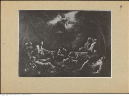 Vorderseite von unbekannt [https://www.deutsche-digitale-bibliothek.de/content/lizenzen/rv-ez/] Verkündigung an die Hirten - Gesamtansicht, bh154469_recto. Foto.