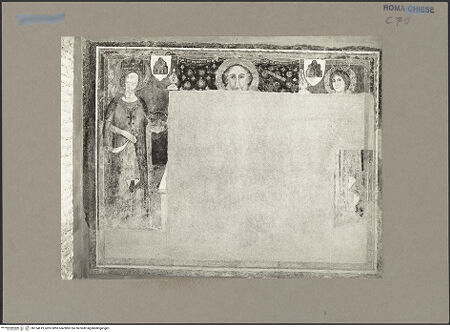 Vorderseite von Hutzel, Max [https://www.deutsche-digitale-bibliothek.de/content/lizenzen/rv-ez/] Heiliger Antonius Abbas (?), flankiert von der heiligen Katharina von Alexandria und einer weiteren Heiligen - Gesamtansicht, bh154619_recto. Foto: Hutzel, Max.