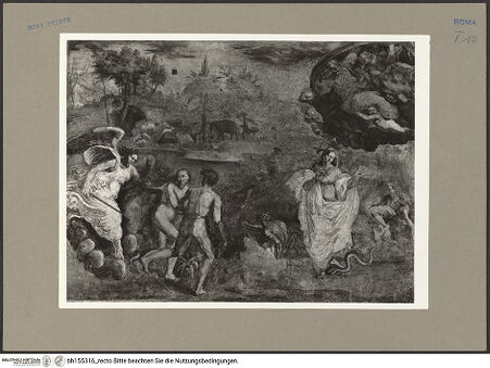 Vorderseite von Bibliotheca Hertziana [https://www.deutsche-digitale-bibliothek.de/content/lizenzen/rv-fz/] Die Vertreibung aus dem Paradies und Maria Immaculata - , bh155316_recto. Foto: Rigamonti.