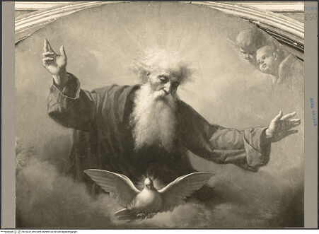 Vorderseite von Hutzel, Max [https://www.deutsche-digitale-bibliothek.de/content/lizenzen/rv-fz/] Lünette: Gottvater in der Glorie - , bh155332_recto. Foto: Hutzel, Max.